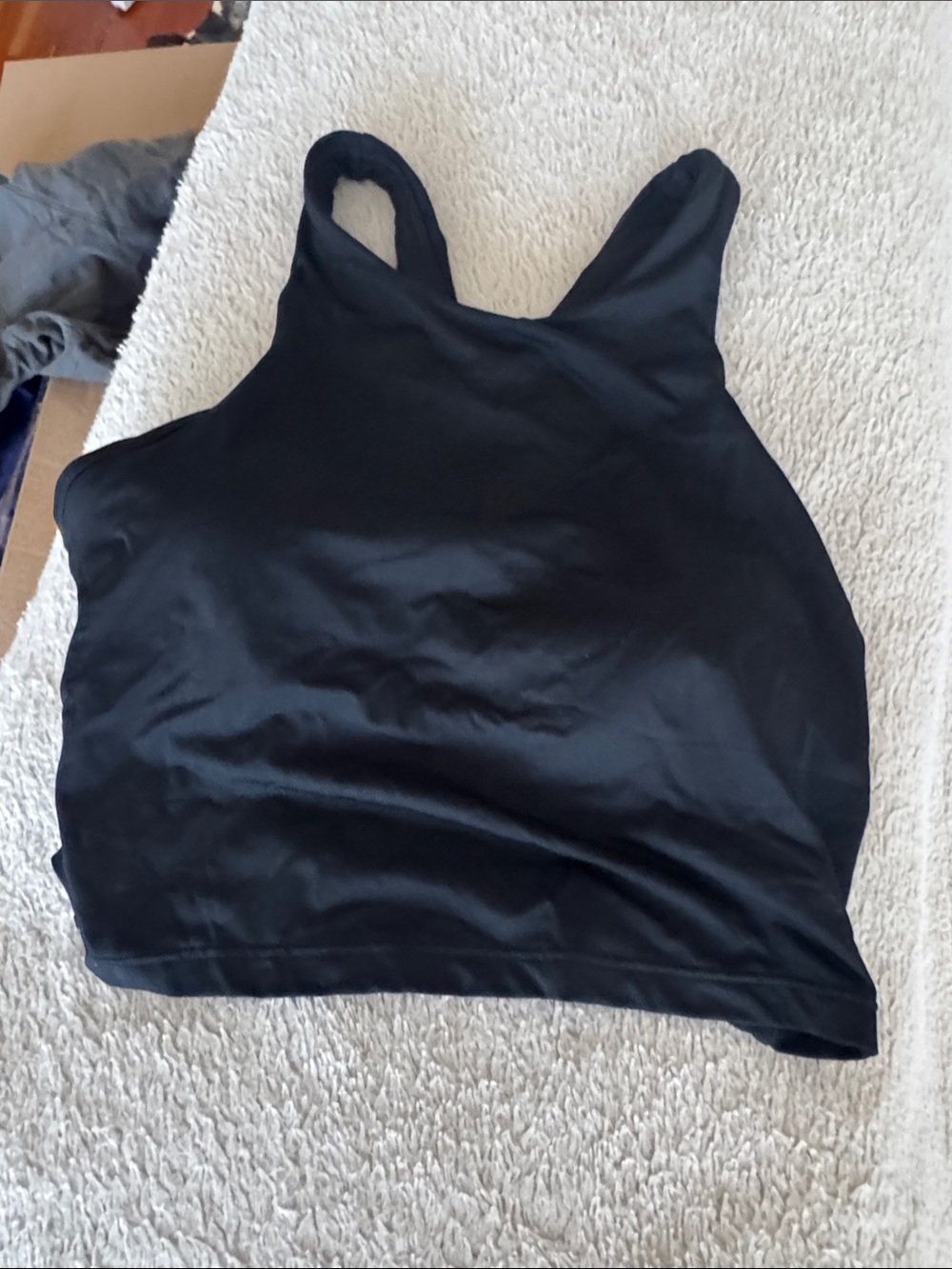 Athleta Black Racerback Tank Swim Top with Logo